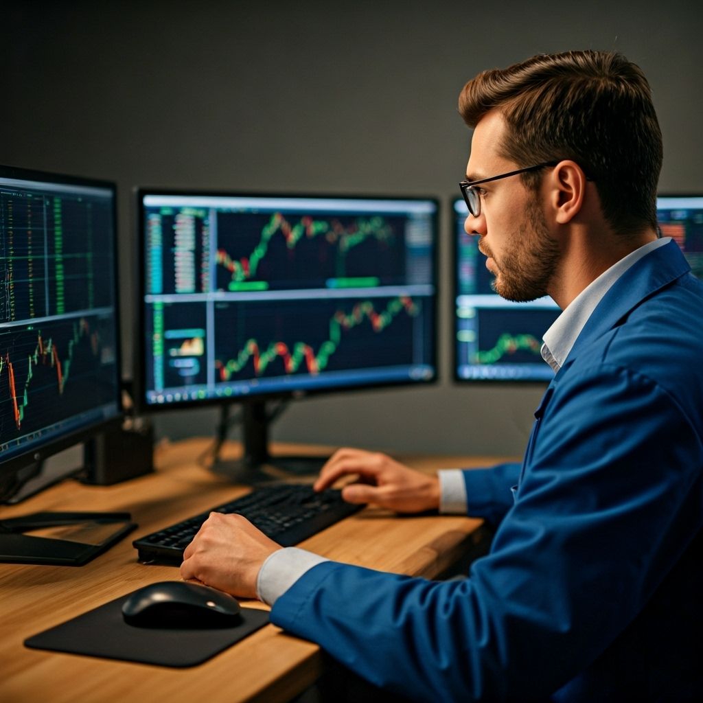 Trader analyzing market data